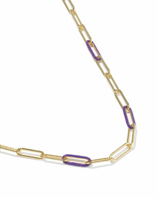 Kendra Scott Jewelry - Necklaces Courtney Gold Enamel Link & Chain Necklace Purple