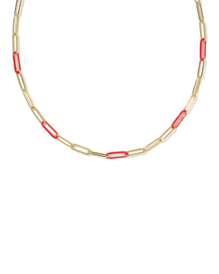 Kendra Scott Jewelry - Necklaces Courtney Gold Enamel Link & Chain Necklace Red