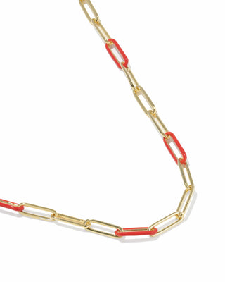 Kendra Scott Jewelry - Necklaces Courtney Gold Enamel Link & Chain Necklace Red