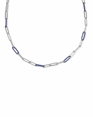 Kendra Scott Jewelry - Necklaces Courtney Silver Enamel Link & Chain Necklace Dark Blue