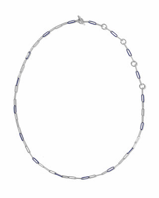 Kendra Scott Jewelry - Necklaces Courtney Silver Enamel Link & Chain Necklace Dark Blue