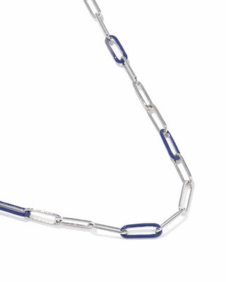 Kendra Scott Jewelry - Necklaces Courtney Silver Enamel Link & Chain Necklace Dark Blue