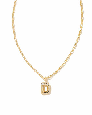 Kendra Scott Jewelry - Necklaces D Crystal Letter Pendant Necklace Gold