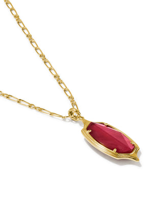 Kendra Scott Jewelry - Necklaces Dani Stepped Frame Gold Long Pendant Necklace Dark Pink Illusion