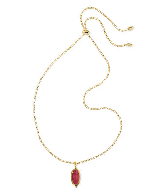 Kendra Scott Jewelry - Necklaces Dani Stepped Frame Gold Long Pendant Necklace Dark Pink Illusion