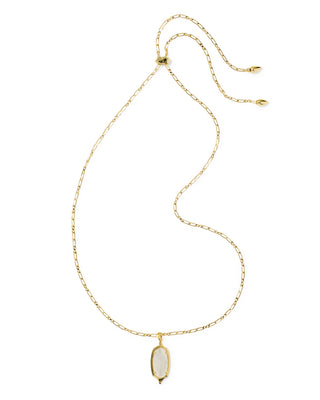 Kendra Scott Jewelry - Necklaces Dani Stepped Frame Gold Long Pendant Necklace Ivory MOP