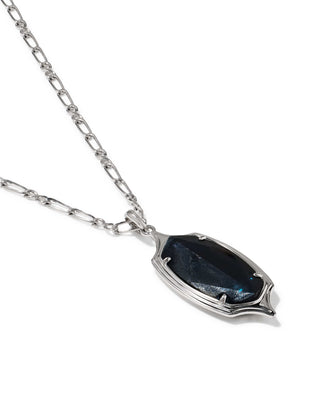 Kendra Scott Jewelry - Necklaces Dani Stepped Frame Silver Long Pendant Necklace Dark Indigo Illusion