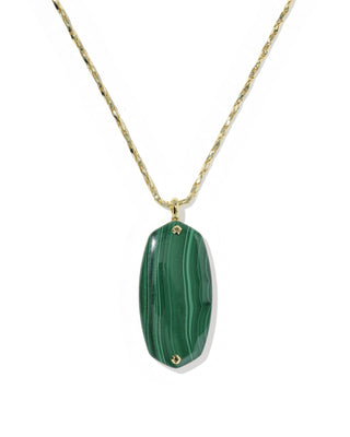Kendra Scott Jewelry - Necklaces Danielle Riveted Gold Long Pendant Green Malachite