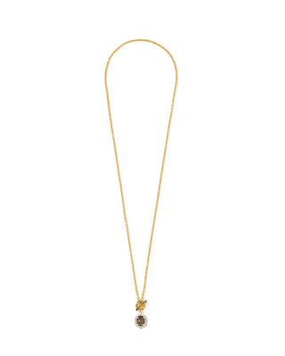 Kendra Scott Jewelry - Necklaces Daphne Crystal Frame Gold Toggle Necklace Bronzed Veined Purple Amethyst