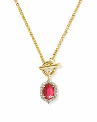 Kendra Scott Jewelry - Necklaces Daphne Crystal Frame Gold Toggle Necklace Dark Pink Illusion