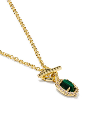 Kendra Scott Jewelry - Necklaces Daphne Crystal Frame Gold Toggle Necklace Green Malachite