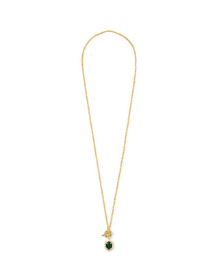 Kendra Scott Jewelry - Necklaces Daphne Crystal Frame Gold Toggle Necklace Green Malachite