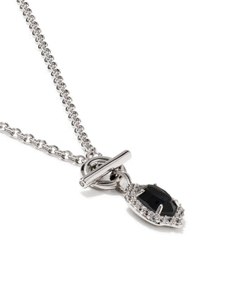 Kendra Scott Jewelry - Necklaces Daphne Crystal Frame Silver Toggle Necklace Dark Indigo Illusion