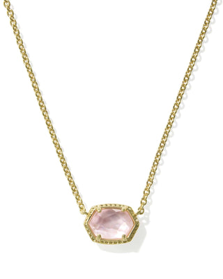 Kendra Scott Jewelry - Necklaces Daphne Gold Frame Short Pendant Necklace Light Pink MOP