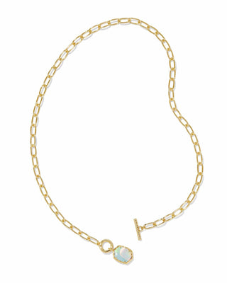 Kendra Scott Jewelry - Necklaces Daphne Gold Link and Chain Necklace White Opalescent Resin 7/25