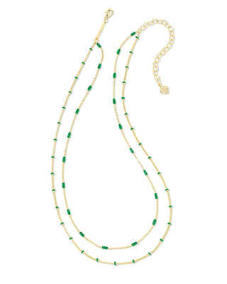 Kendra Scott Jewelry - Necklaces Dottie Multi Strand Necklace Gold Emerald