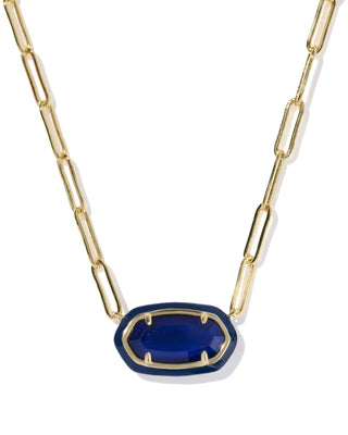 Kendra Scott Jewelry - Necklaces Elisa Enamel Frame Gold Paperclip Necklace Navy