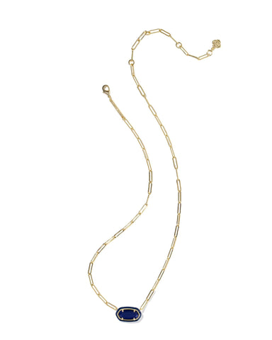 Kendra Scott Jewelry - Necklaces Elisa Enamel Frame Gold Paperclip Necklace Navy