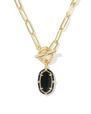 Kendra Scott Jewelry - Necklaces Elisa Gold Enamel Link & Chain Necklace Black