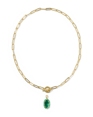 Kendra Scott Jewelry - Necklaces Elisa Gold Enamel Link & Chain Necklace Emerald Illusion