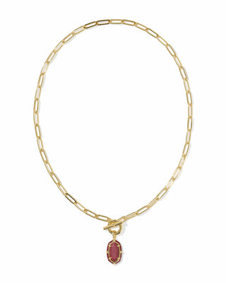 Kendra Scott Jewelry - Necklaces Elisa Gold Enamel Link & Chain Necklace Maroon Magnesite