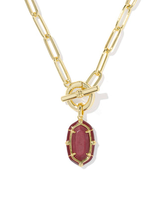 Kendra Scott Jewelry - Necklaces Elisa Gold Enamel Link & Chain Necklace Maroon Magnesite