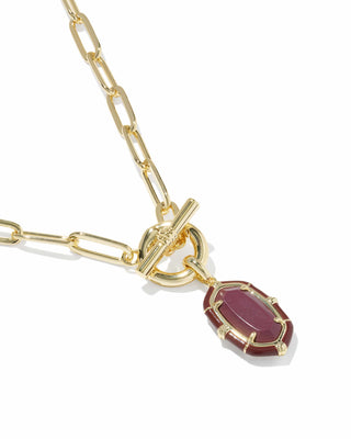 Kendra Scott Jewelry - Necklaces Elisa Gold Enamel Link & Chain Necklace Maroon Magnesite