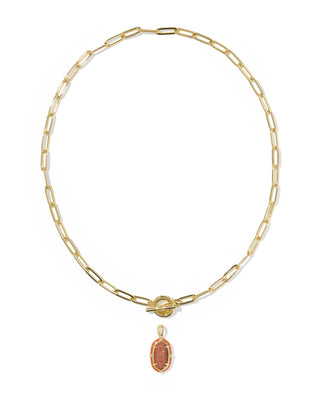 Kendra Scott Jewelry - Necklaces Elisa Gold Enamel Link & Chain Necklace Orange Goldstone