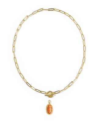 Kendra Scott Jewelry - Necklaces Elisa Gold Enamel Link & Chain Necklace Papaya MOP