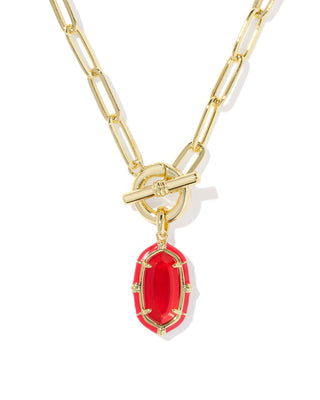 Kendra Scott Jewelry - Necklaces Elisa Gold Enamel Link & Chain Necklace Red
