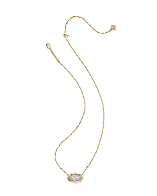 Kendra Scott Jewelry - Necklaces Elisa Gold Scallop Frame Short Pendant Necklace Light Pink Iridescent Abalone