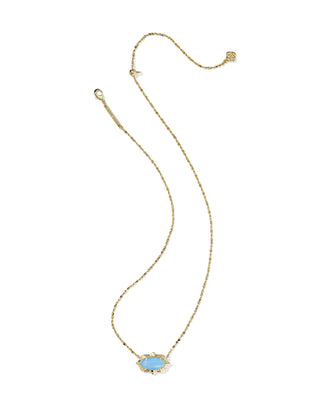 Kendra Scott Jewelry - Necklaces Elisa Gold Scallop Frame Short Pendant Necklace Sky Blue Iridescent Abalone