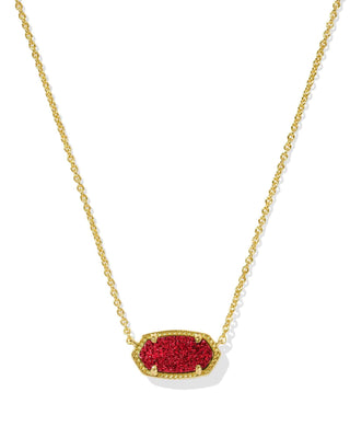 Kendra Scott Jewelry - Necklaces Elisa Gold Short Pendant Necklace Bright Red Durzy