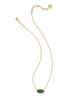 Kendra Scott Jewelry - Necklaces Elisa Gold Short Pendant Necklace Emerald Durzy