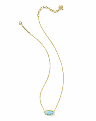 Kendra Scott Jewelry - Necklaces Elisa Gold Short Pendant Necklace Light Teal Kyocera Opal