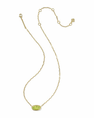 Kendra Scott Jewelry - Necklaces Elisa Luxe Gold Short Pendant Necklace Light Green CZ
