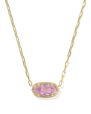 Kendra Scott Jewelry - Necklaces Elisa Luxe Gold Short Pendant Necklace Light Pink CZ