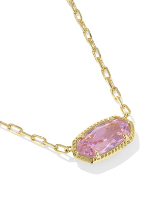 Kendra Scott Jewelry - Necklaces Elisa Luxe Gold Short Pendant Necklace Light Pink CZ