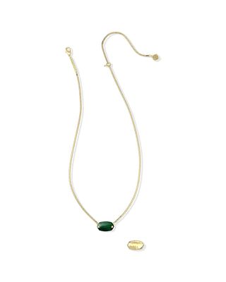 Kendra Scott Jewelry - Necklaces Elisa Riveted Gold Short Pendant Green Malachite
