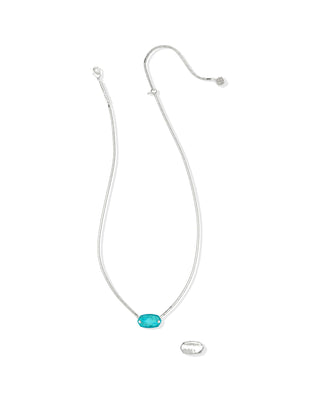 Kendra Scott Jewelry - Necklaces Elisa Riveted Silver Short Pendant Variegated Turq