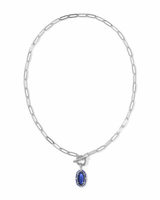 Kendra Scott Jewelry - Necklaces Elisa Silver Enamel Link & Chain Necklace Navy MOP