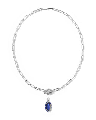 Kendra Scott Jewelry - Necklaces Elisa Silver Enamel Link & Chain Necklace Navy MOP