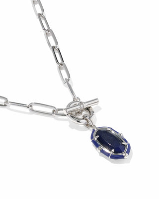 Kendra Scott Jewelry - Necklaces Elisa Silver Enamel Link & Chain Necklace Navy MOP