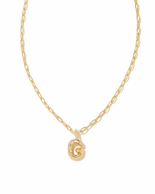Kendra Scott Jewelry - Necklaces G Crystal Letter Pendant Necklace Gold