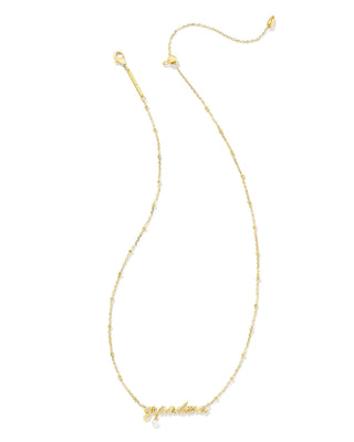 Kendra Scott Jewelry - Necklaces Grandma Script Pendant Necklace Gold w/White Pearl