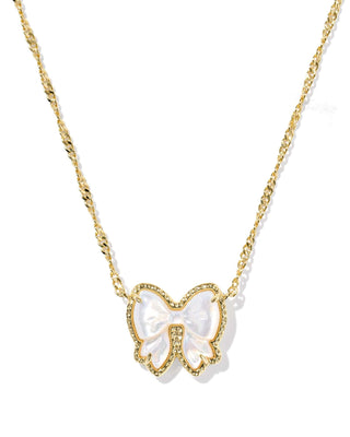 Kendra Scott Jewelry - Necklaces Haley Gold Bow Short Pendant Necklace Ivory MOP