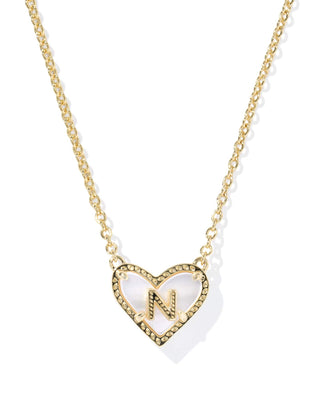 Kendra Scott Jewelry - Necklaces Heart Letter N Gold Ivory MOP Short Pendant Necklace