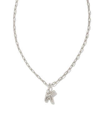 Kendra Scott Jewelry - Necklaces K Crystal Letter Pendant Necklace Silver