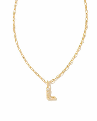 Kendra Scott Jewelry - Necklaces L Crystal Letter Pendant Necklace Gold