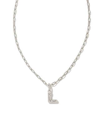 Kendra Scott Jewelry - Necklaces L Crystal Letter Pendant Necklace Silver